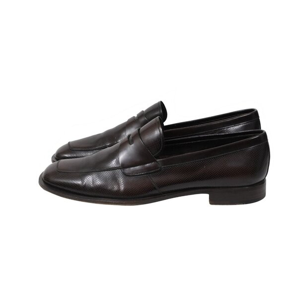 Prada Mens Penny Loafers US 9.5 UK 8.5 Brown Calfskin Leather Slip Ons - Picture 4 of 11
